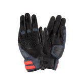 Guanti G-TWO, un guanto estivo con protezione nocche CE. Colore blu/nero. Di T.UR.